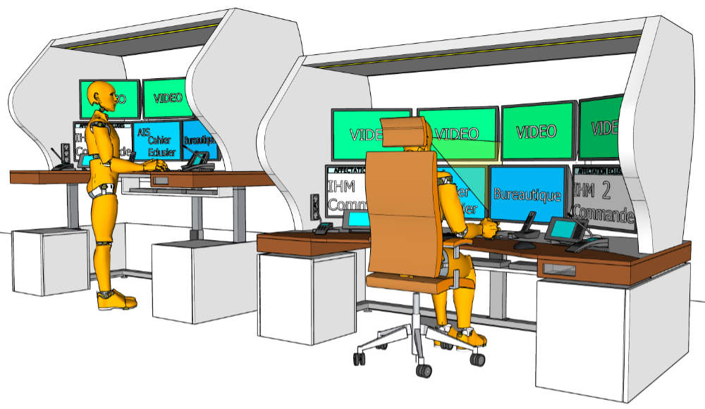 Mobilier sur mesure pour la conduite à distance d'écluse